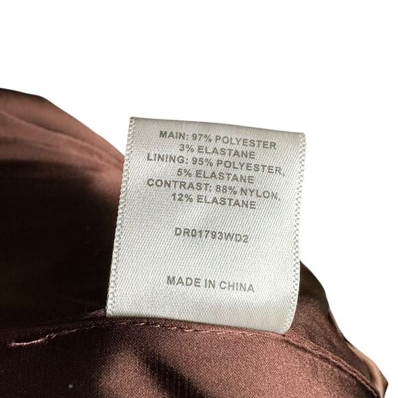 MESHKI Talisa Brown Gold Strap Strapless Sheath Midi Dress Women's Size Medium - Picture 7 of 10